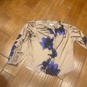 Chico's Tan Button-Up Blouse